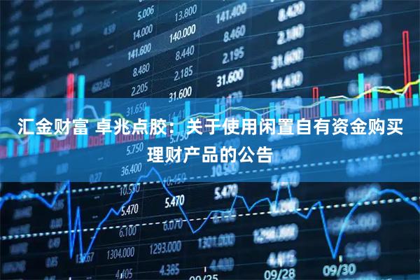 汇金财富 卓兆点胶：关于使用闲置自有资金购买理财产品的公告